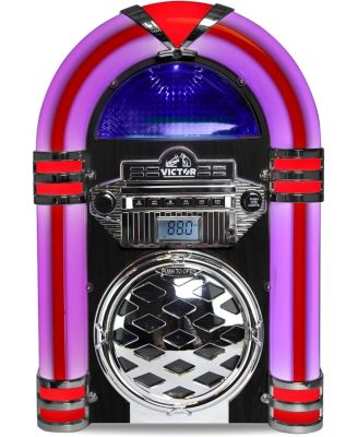 BROADWAY Desktop Bluetooth LED Jukebox Speaker with CD Player and FM Radio