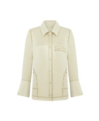 Women's Contrast Topstitched Shirt