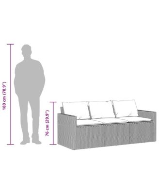 Garden Sofa Brown, Cream White