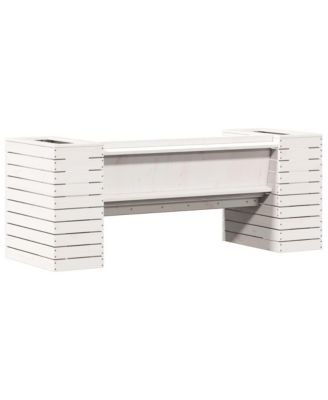Planter Bench White Solid pine wood Medium Planters