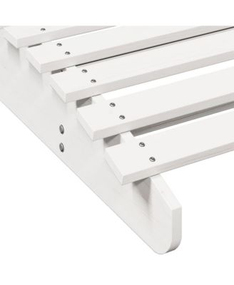 Sun Lounger White Solid pine wood 80.7x27.6x12.4 in Ergonomic