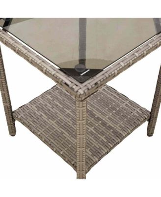 Garden Sofa Gray, Dark Gray PE rattan Medium Adjustable Feet