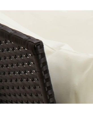 Garden Sofa Black PE Rattan Large Modular Garden Sofa