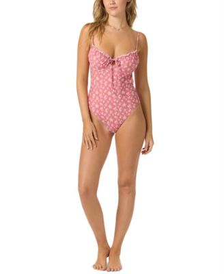 Juniors' Camellia Floral Kailua One Piece Swimsuit