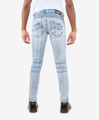 Men's Skinny Fit Stretch Moto Jeans