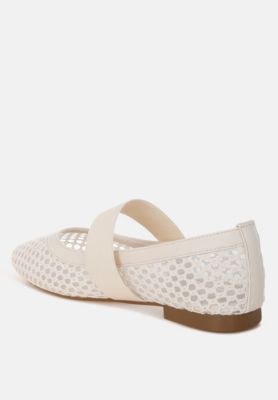 Womens Nayela Mid-Foot Strap Ballerinas