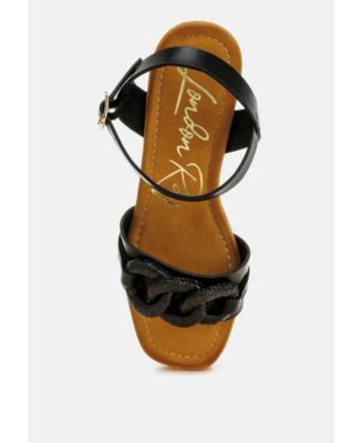 Womens Emelda Chain Link Detail Wedge Sandals