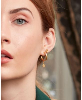 Star Charm Hoop Earrings