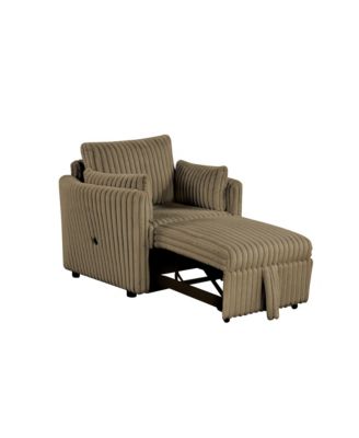  1 Pc  Fabric Upholstered, USB-A & USB-C Ports, Pillows  Pullout Sleeper, Space-Saving Design  Convertible Sofa Bed Chair