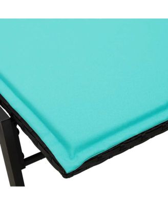 Sun Lounger with Cushion Black Poly Rattan