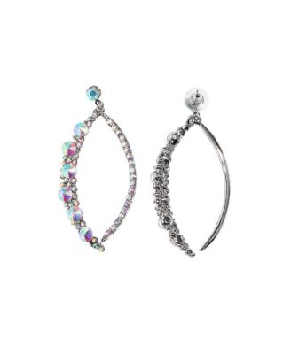 Rhinestone Crescent Drop Earrings