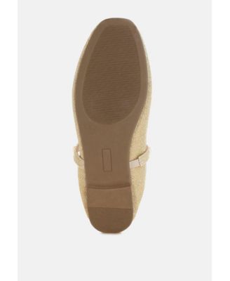 Womens Corphee Pearl Strapped Glitter Ballerinas