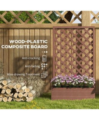 Outsunny Wood Planter Box with Trellis