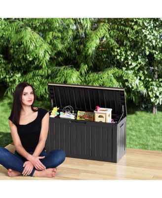 - 46.3'' W 80 Gallons Water Resistant Resin Lockable Deck Box