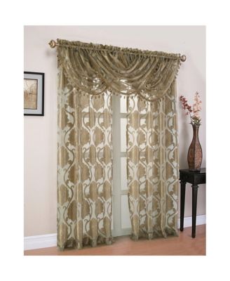Organza Sheer Milawi Complete 5 Piece Window Curtain Set