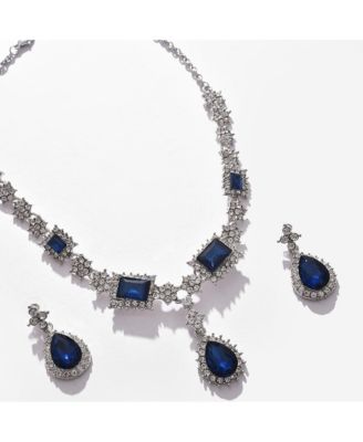 Women's Silver Plated Designer Stone Jewellery Set