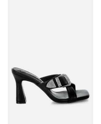 Womens Mohaya Engraved Metallic Buckle Sandals