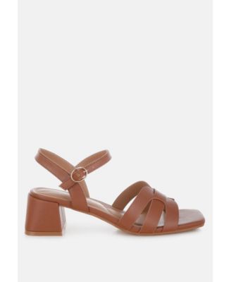 Womens ELISKA Strappy Square Toe Block Heels