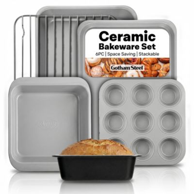 6-Piece Nonstick Stackable Nesting Bakeware Set