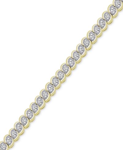 Victoria Townsend Diamond Scalloped Bracelet (1 ct. t.w.) in 18k Gold-Plated or Sterling Silver-Plated Brass
