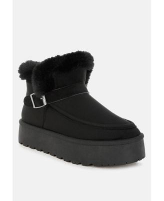 Womens Linka Pin Buckle Detail Snow Boots