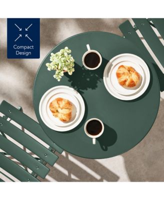 3-Piece Small Bistro Set, Folding Patio Furniture Set of 2 Chairs and Table