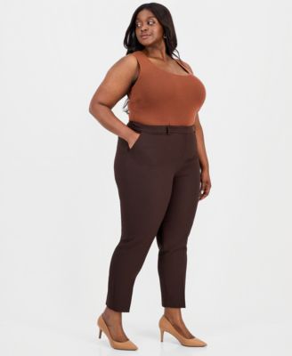 Plus Size Mid-Rise Ankle Pants