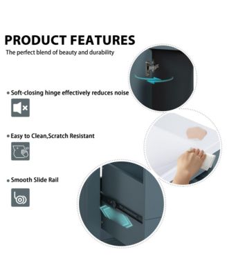 36inch Solid Wood Frame 3 Drawers Soft Closing Doors Bathroom Vanity with Ceramic Sink Combo Bathroom Storage Cabinet Freestanding Vanity Set