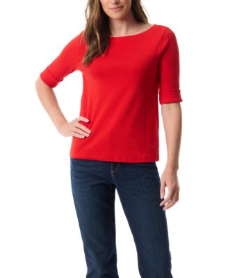 Women's Alanis Boat Neck Elbow-Sleeve T-Shirt