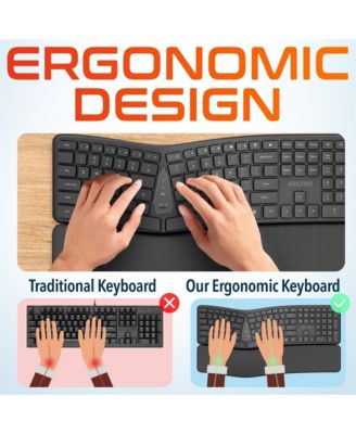 KB250 Ergonomic Wireless Keyboard with Wrist Rest Pad (DKBE250-WB)