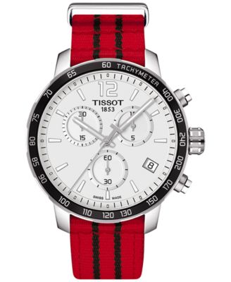 Tissot - Unisex Swiss Chronograph Chicago Bulls Quickster Red and Black Strap Watch 42mm T0954171703704