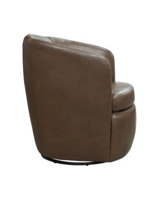 Vintage Brown 100% Italian Leather Swivel Club Chair Two Pack