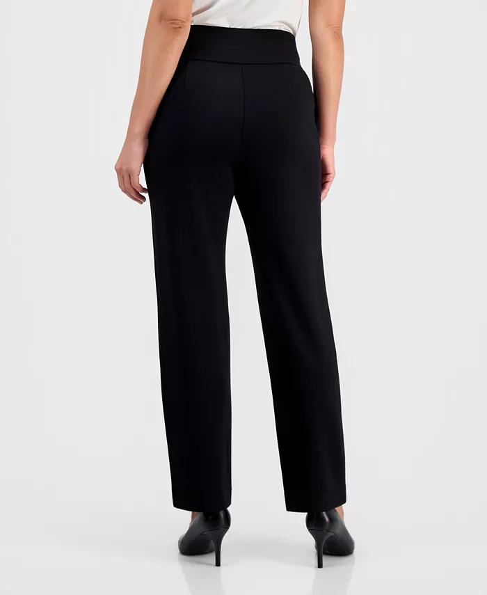 Petite High-Rise Pull-On Straight-Leg Pants - thumbnail 4