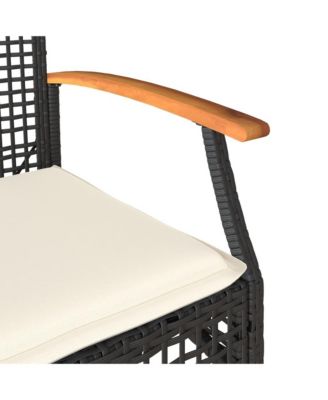 Garden Chair Set of 2 Black and brown