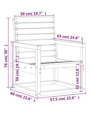 Garden Chair Natural Wood Solid Douglas wood Medium Durable