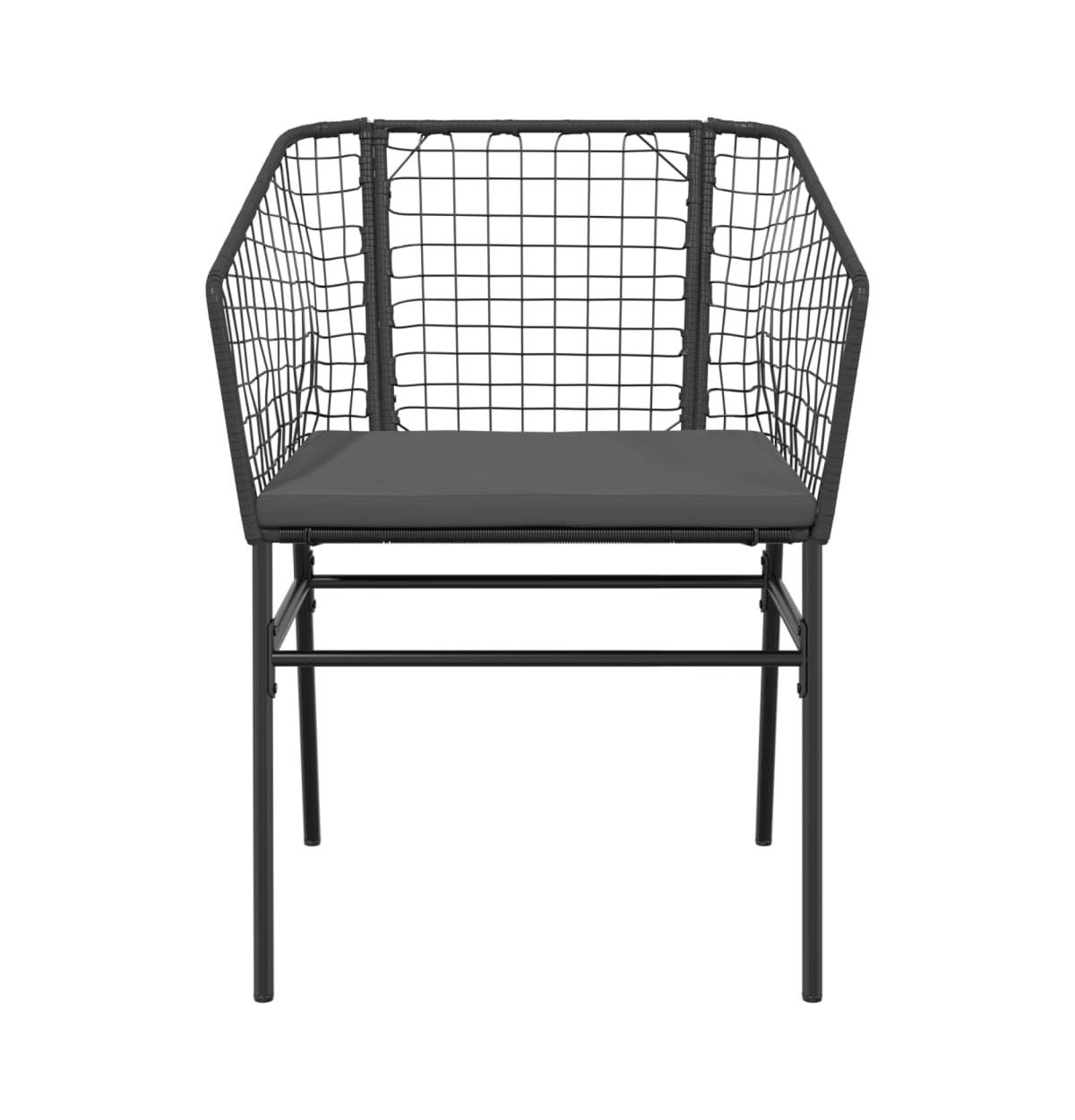 vidaXL Garden Chair Black Poly Rattan Uv-resistant materials