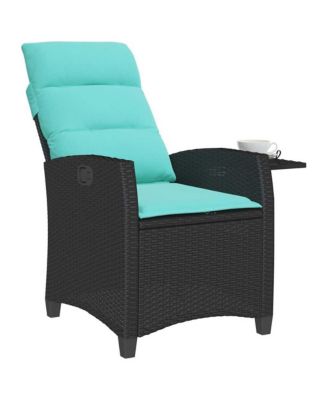 Reclining Garden Chair Black PE rattan Standard Foldable