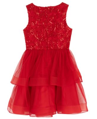 Girls' 7-16 Mesh Tiered Skirt Dress
