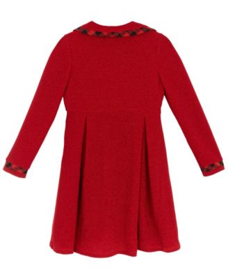Girls' 7-16 Plaid Coat and Dress, 2-Piece Set