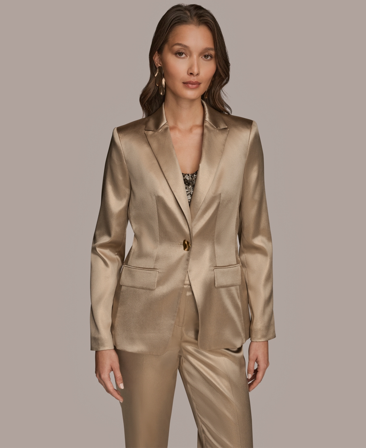 Donna Karan New York Satin One-button Blazer