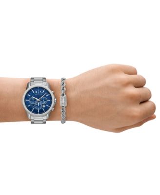 Armani Exchange Men's Chronograph Stainless Steel Gift Set, 44mm