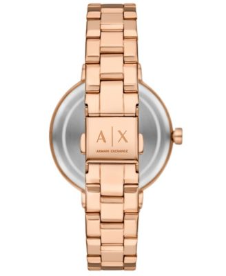 Armani Exchange Women's Two-Hand Rose Gold-Tone Stainless Steel Gift Set, 36mm