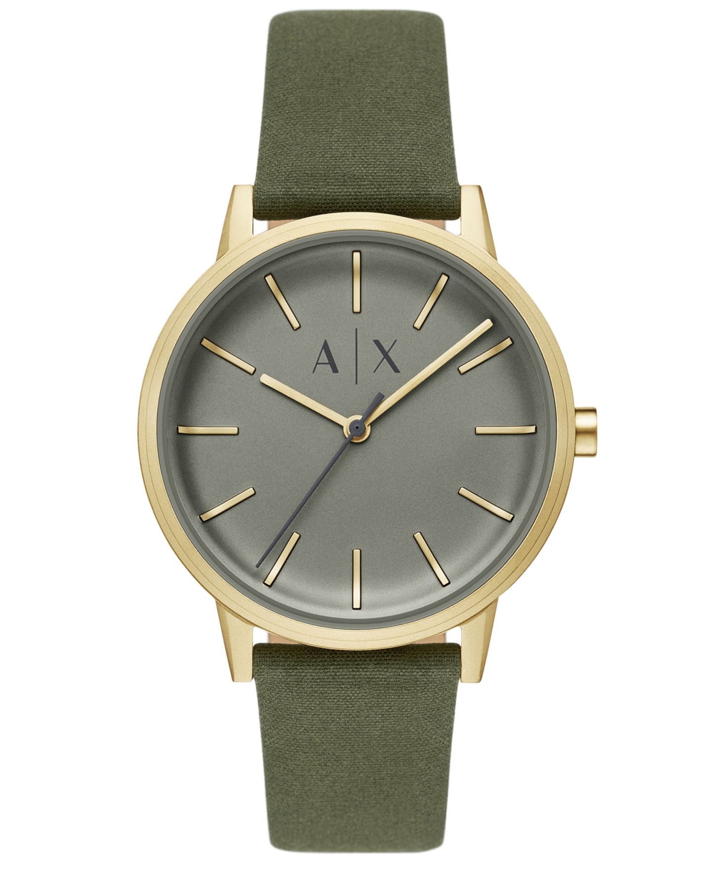 Мужские часы A|X Armani Exchange Three-Hand Green Leather, 42mm — фото 1