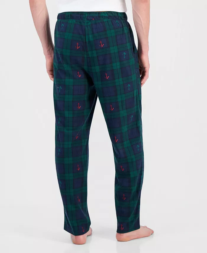 Men's Fleece Plaid Drawstring Pajama Pants - thumbnail 4