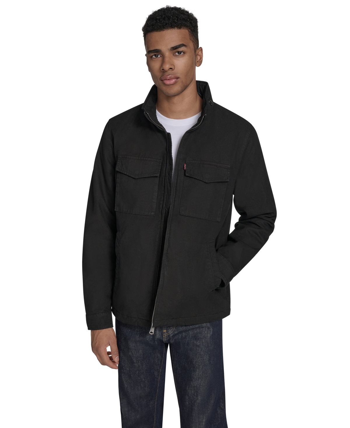 Levi's Men's Cotton Military Jacket In Black