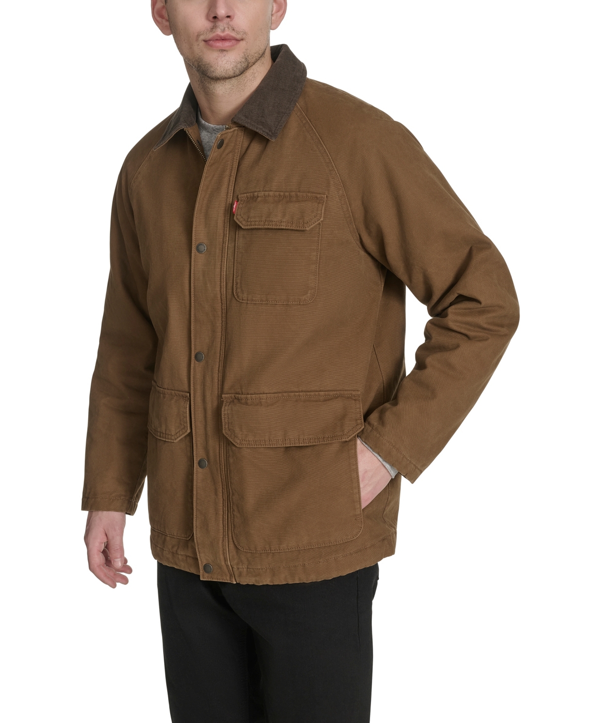 Levi's Men's Corduroy Collar Cotton Field Jacket In Black