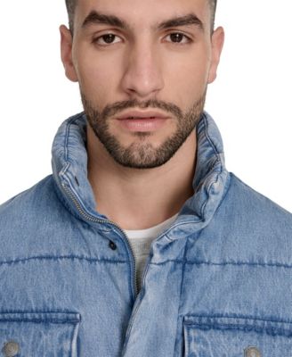 Men's Denim Quilted Puffer Jacket