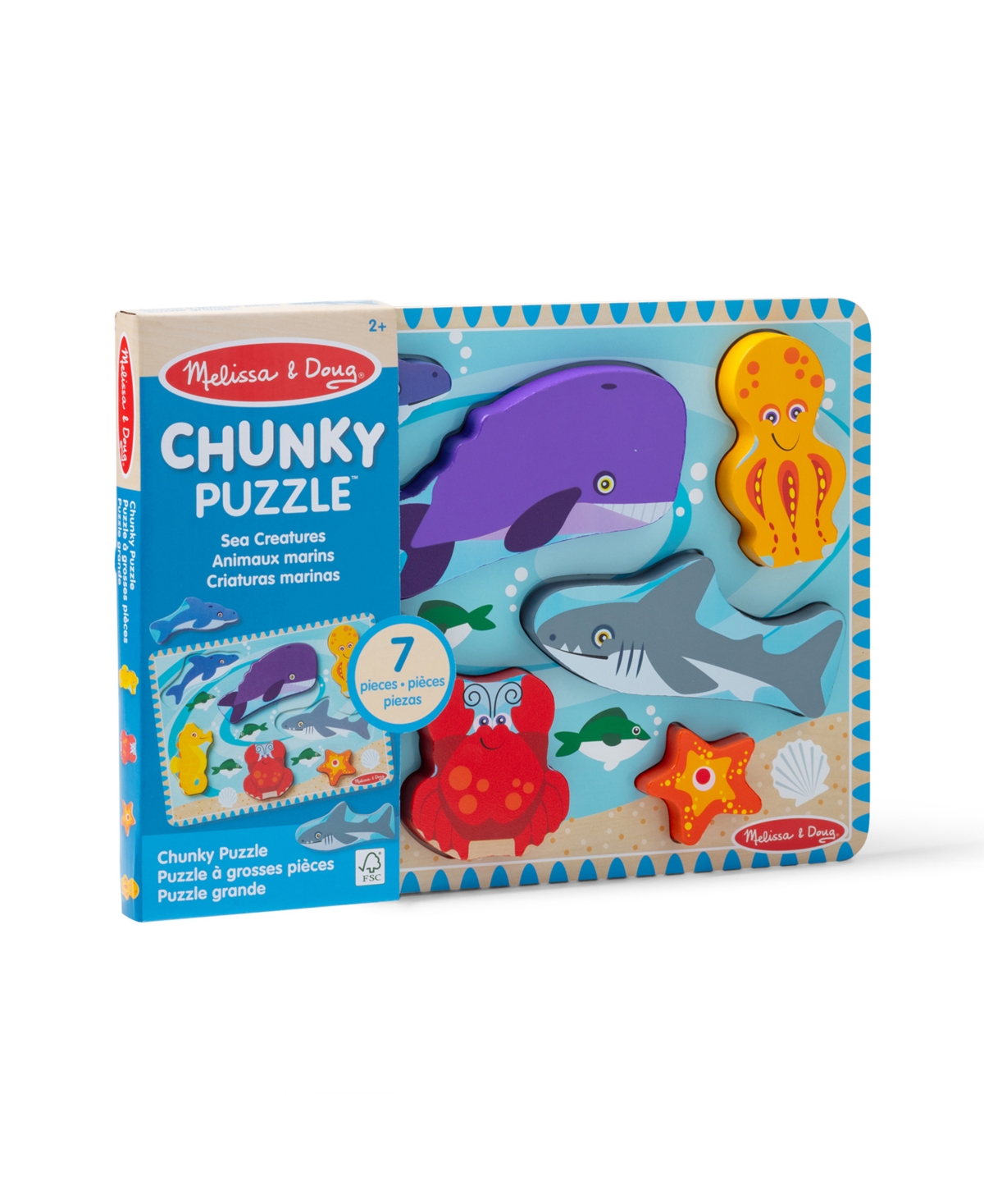 Melissa & Doug Sea Life Chunky Puzzle In Blue