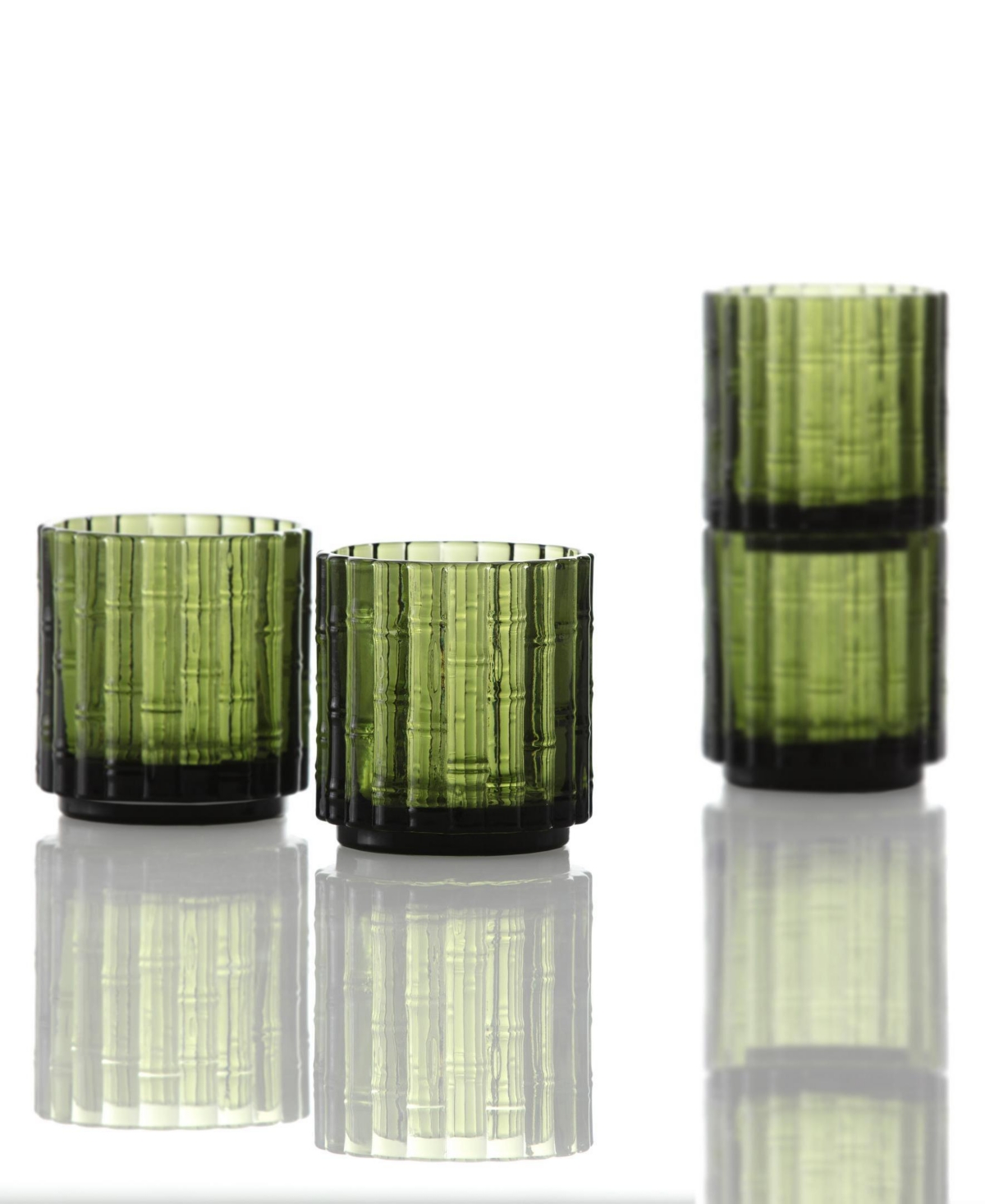 Fortessa Mahalo Double Old-fashioned Glasses, Set Of 4 In Green