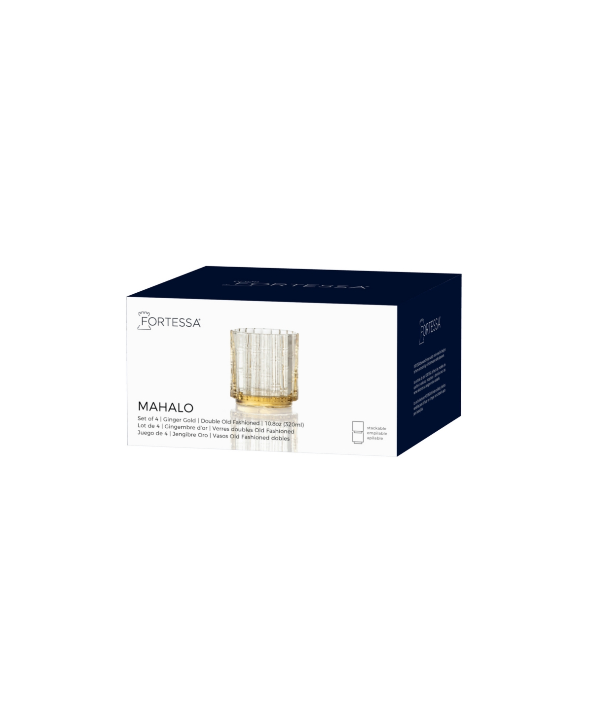 Fortessa Mahalo Double Old-fashioned Glasses, Set Of 4 In Transparent